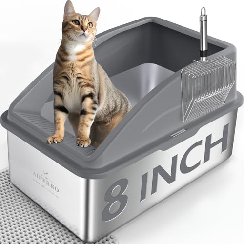 Stainless Steel Litter Box (Dark Grey / XX-Large)
