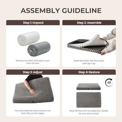 Dog Bed Small Sized for Crate (Grey / S(23x18x3"))