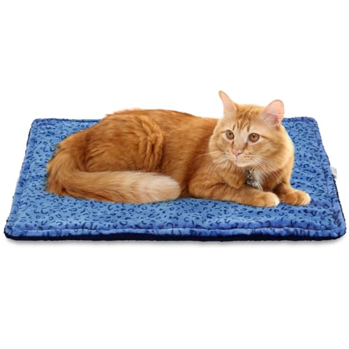 Self Warming Cat Bed (21.5 x 16 Inch -2 Pack / Blue)