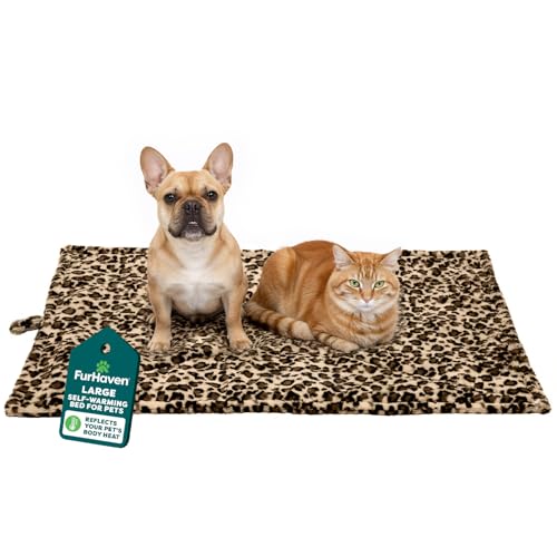 ThermaNAP Self Warming Cat Mat & Dog Bed for Crates with Self (Large - 36"L x 24"W / Leopard)