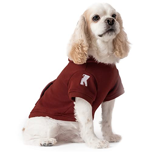 Dog Hoodie Fleece Puppy Clothes Warm Sweater with Hat for Small Medium Dogs Cat Hooded Shirt Kitten Pet Basic Sweatshirt with Pocket Doggie Soft Winter Coat Apparel (3XL-(26~38lb) | Chest(~26.8") / Red)