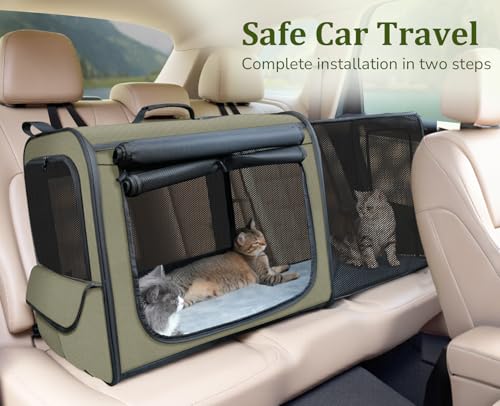 Dog Car Carrier Light Weight (Green(Expandable) / 24.0"L x 17.7"W x 20.5"H)