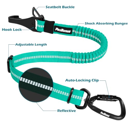 Dog Seat Belt for Car (Turquoise / 1 Pack)