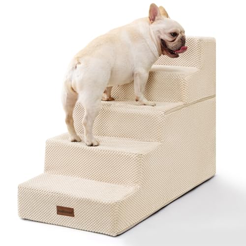 Dog Stairs for High Beds 22.6" H (Beige / 5-Step 22.6" H)
