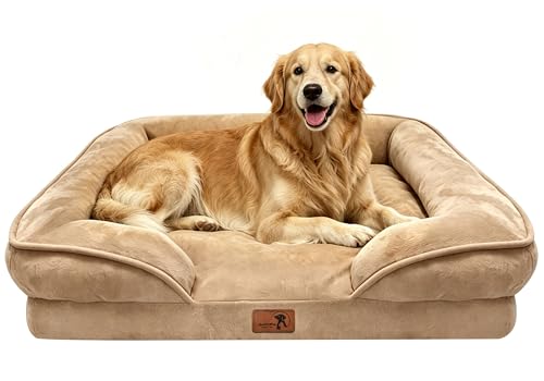 Orthopedic Dog Bed with Sides (42.0"L x 32.0"W x 6.5"Th / Brown)
