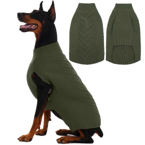Extra Large Dog Sweater (XXX-Large(Chest:31.5 in) / Army-Green)