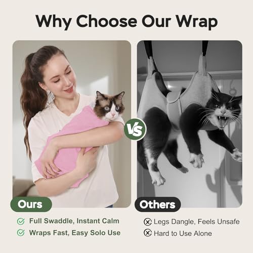 Cat Wrap for Cutting Nails (L(15-28lbs) / Pink)
