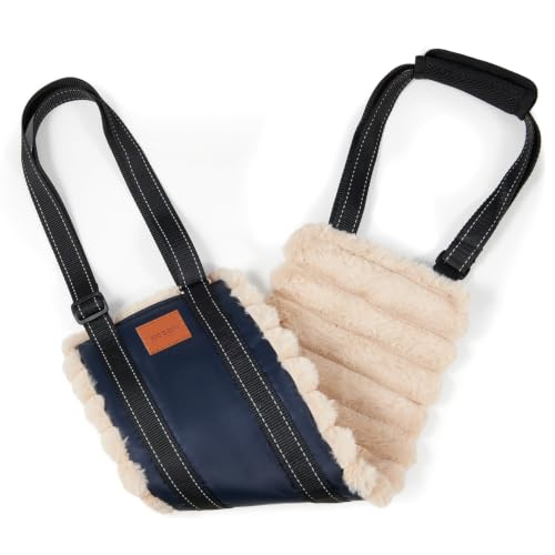 Dog Lift Harness for Large Dogs Hind Leg Support for Weak Rear Legs (Dark Blue&Apricot / Large)
