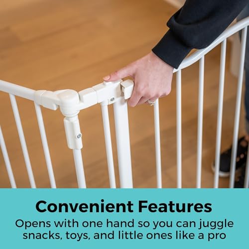 Deluxe Décor Universal Fit Safety Gate (White / 72" Wide)