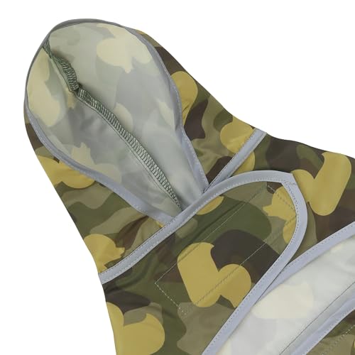 Dog Raincoat Waterproof Dog Rain Jacket with Hood (Camo Ducks / X-Small)