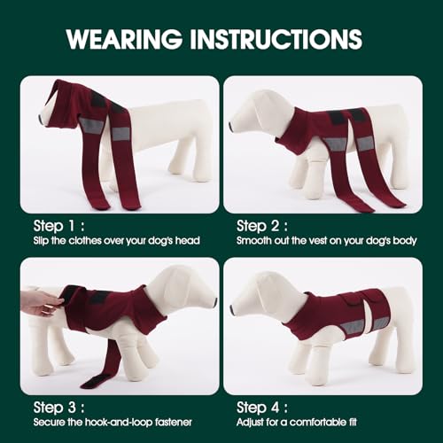 Dog Anxiety Vest for Dogs (Calm Burgundy / S (Chest 16.1-20"))
