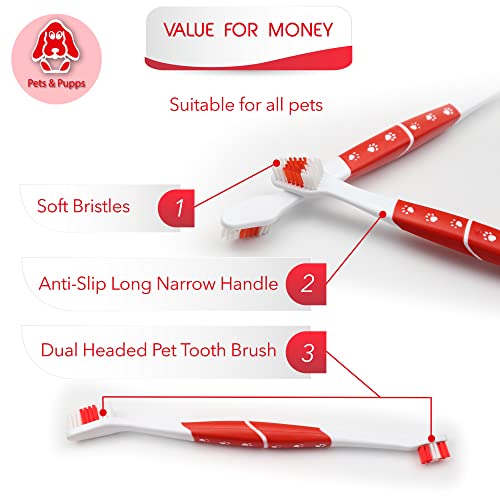 Pet Toothbrush for Dogs (Pack of 1 (Red))