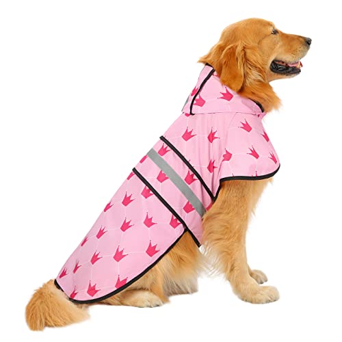 Dog Raincoat with Hood & Leash Hole S (X-Large / Princess)