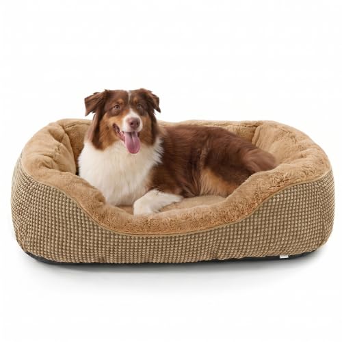 Large Dog Beds Large Sized Dog (L PLUS (38"x28"x8") / Brown)