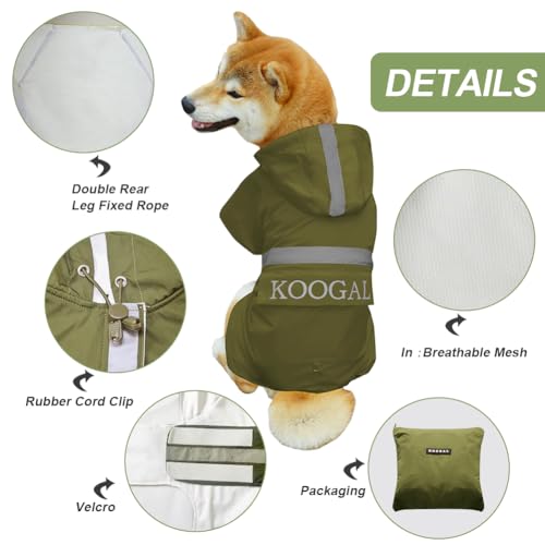 Green Waterproof Raincoat (Green / 2XL-Fit for 20 to 33 pounds)