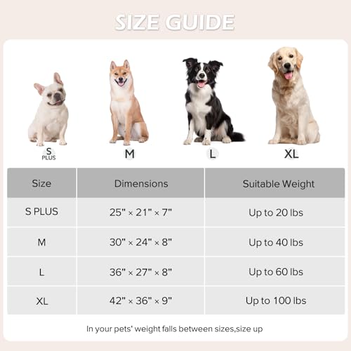 Large Dog Beds Large Sized Dog (Cozy Clouds Grey / L (36"x27"x8"))
