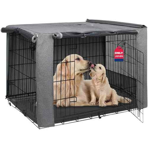 48 Inch Dog Crate Cover with Mesh (48.0"L x 30.0"W x 33.0"H / Grey)