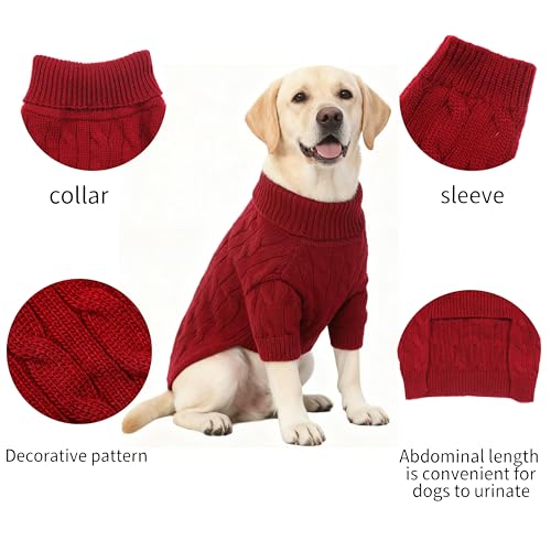 Small Medium Dog Sweater (Deep Red / X-Large)
