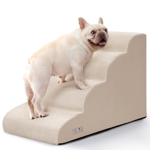 Dog Steps for Bed 17.7" H (Beige)