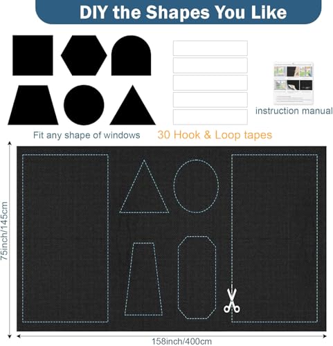 100% Blackout Window Cover (157"W x 57"H)