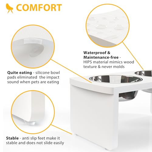 Elevated Dog Bowls (White / Medium: 7'' Tall-40oz Bowl)