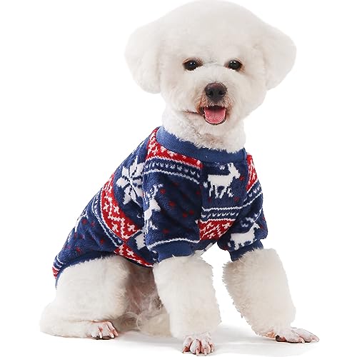Christmas Dog Sweater (Red,Blue / Small)