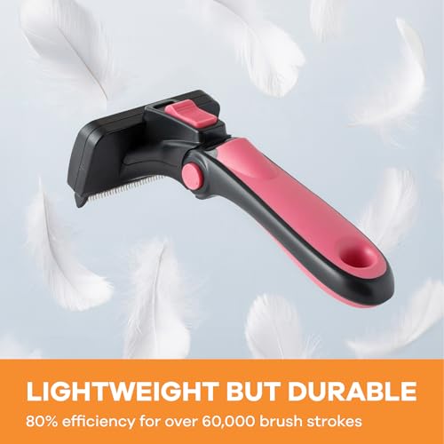 Deshedding Dog Brush for Long Hair (Medium / Pink)