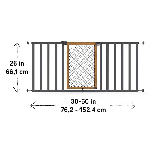 Ingenuity Ingenuity Thruway 60XW Series Extra Wide Safety Pet&Baby Gate (Honey Oak & Metal)