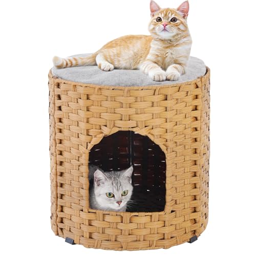 Cat House for Indoor Cat (Natural / Round-XL)