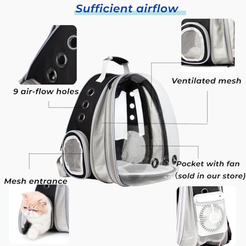 Cat Carrier Backpack (Front Expandable-Black)