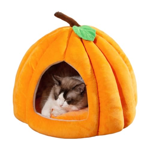 Cat Beds for Indoor Cats (Orange / 18 in)