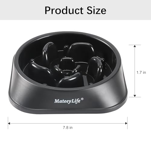 1 Pack Slow Feeder Dog Bowls (H-Black / Medium)