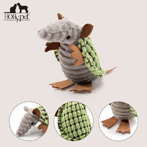 Armadillo Squeaky Puppy Dog Toys for Small Medium Dogs (6 IN / Cantaloupe Green)