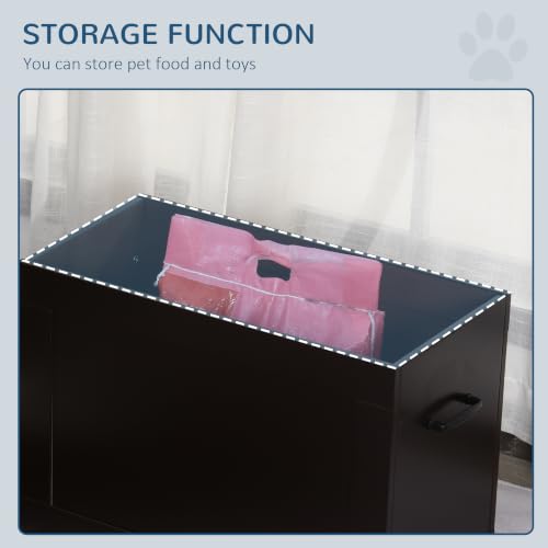 Raised Pet Feeding Storage Station for Large Dogs (Coffee)