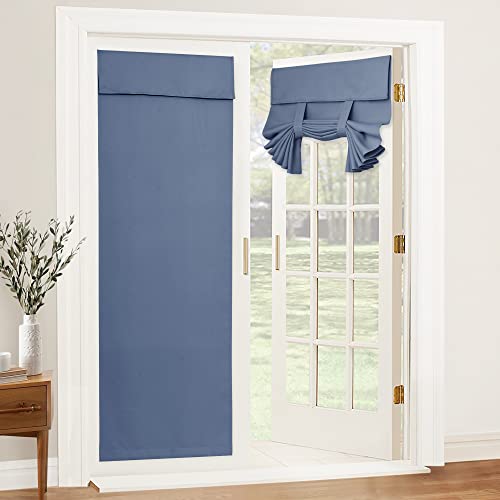 French Door Curtain 80 inch Long (Stone Blue / 30"W x 80"L (Pack of 1))