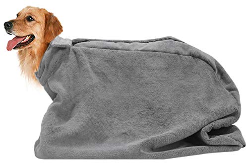 Premium Microfiber Dog Drying Bag (Medium / Gray)