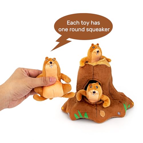 Squeaky Hide and Seek Dog Toys for Small and Medium Dogs (Moles)