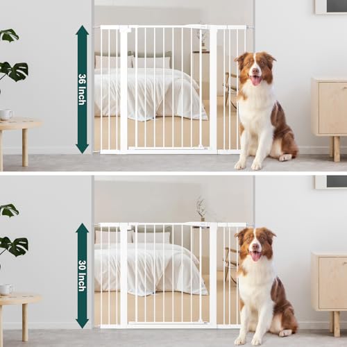 36" Extra Tall Baby Gate for Doorways (White / 29.7-46"Wide,36"Tall)