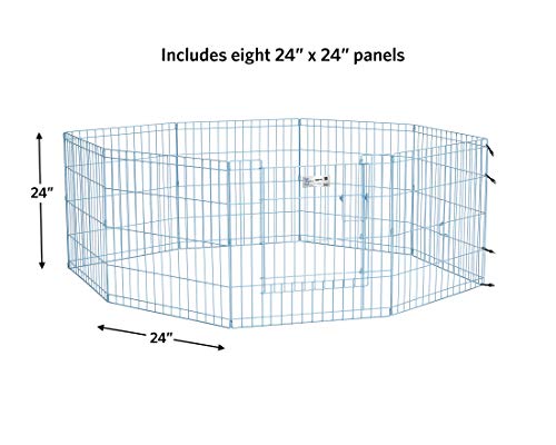 MidWest 24 Inch Blue Exercise Pen (Blue w/ Door / 24" H)