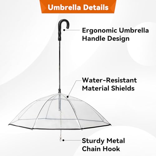 Clear Dog Umbrella for Small Dogs (Classic (Chain))