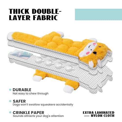 5 PCS No Stuffing Crinkle Dog Squeaky Toys (5 Pcs Multi-squeakers)