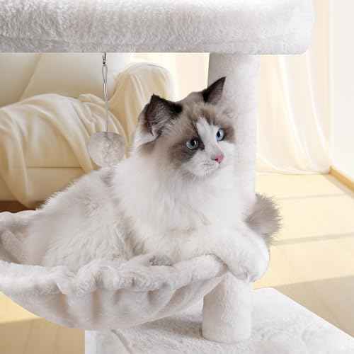 Cat Tree Has Scratching Toy with A Ball Activity Centre Cat Tower Furniture Jute (Beige / 37.4'')