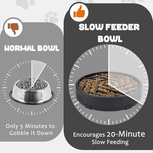 Slow Feeder Dog Bowl (grey)