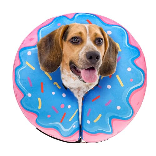 Dog Donut Collar Alternative After Surgery for Large Medium Dogs (Pink Donut / M(Neck 13"-16"))