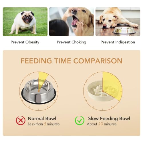 Elevated Slow Feeder Dog Bowls (Light Yellow)