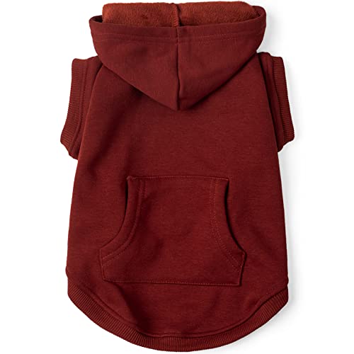 Dog Hoodie Fleece Puppy Clothes Warm Sweater with Hat for Small Dogs Cat Hooded Shirt Kitten Pet Basic Hoodies Sweatshirt with Pocket Doggie Soft Winter Coat Apparel (XL-(15~24lb) | Chest(~20.8") / Red)