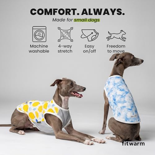 2 Pack Ice Lemon UPF 50+ UV Sun Protection Dog Shirt (X-Small / Ice & Lemon)