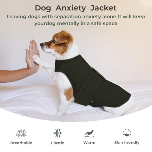 Dog Anxiety Vest Calming Jacket for Small Medium Large Dogs (Darkgreen / XX-Large)