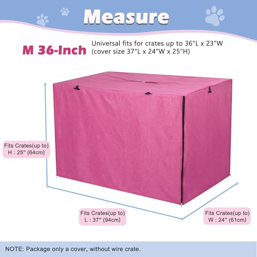 Dog Crate Cover (36.0"L x 23.0"W x 25.0"H / Pink)