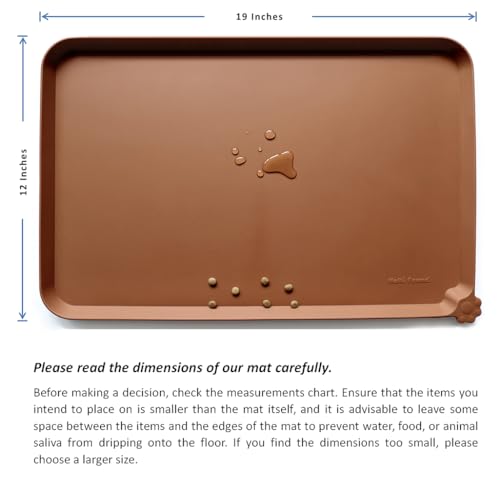 Silicone Pet Food Tray (19" x 12" / Caramel)